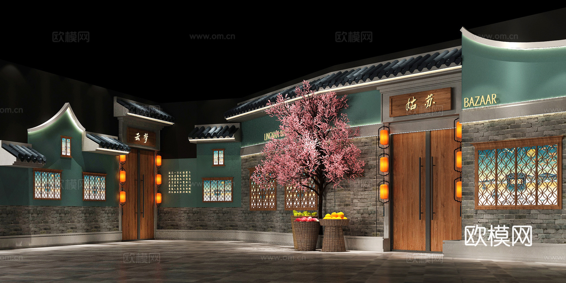 中餐厅美陈3d模型