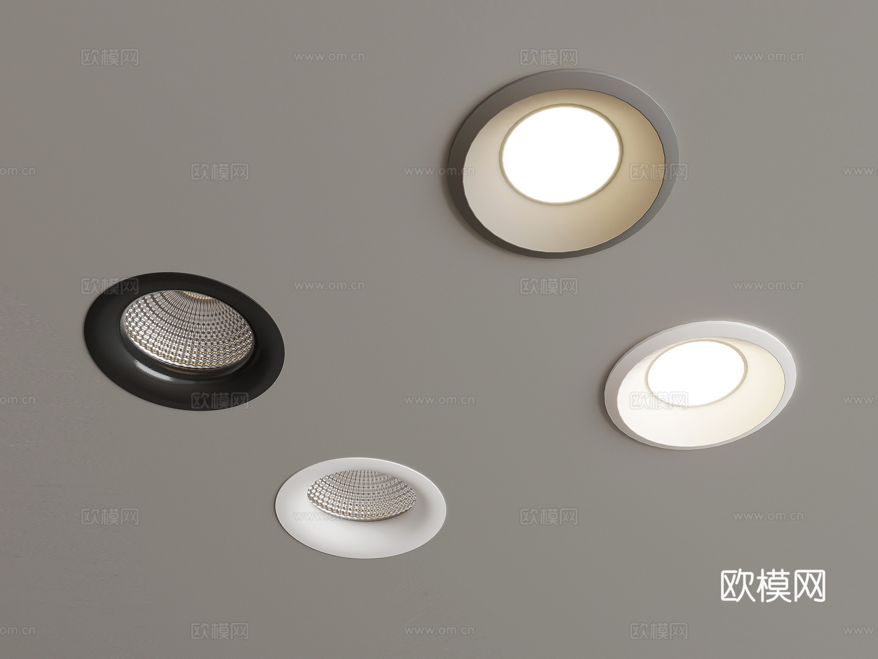 现代筒灯射灯3d模型下载