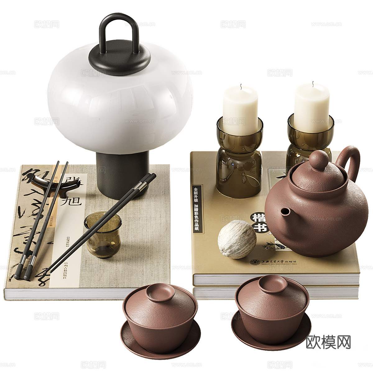 新中式茶具饰品摆件3d模型