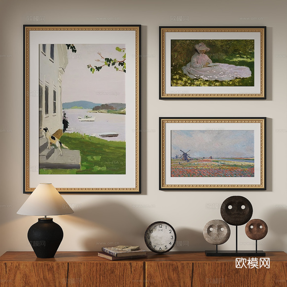 法式,复古,现代,欧式,古典,中古,抽象,装饰画3d模型下载