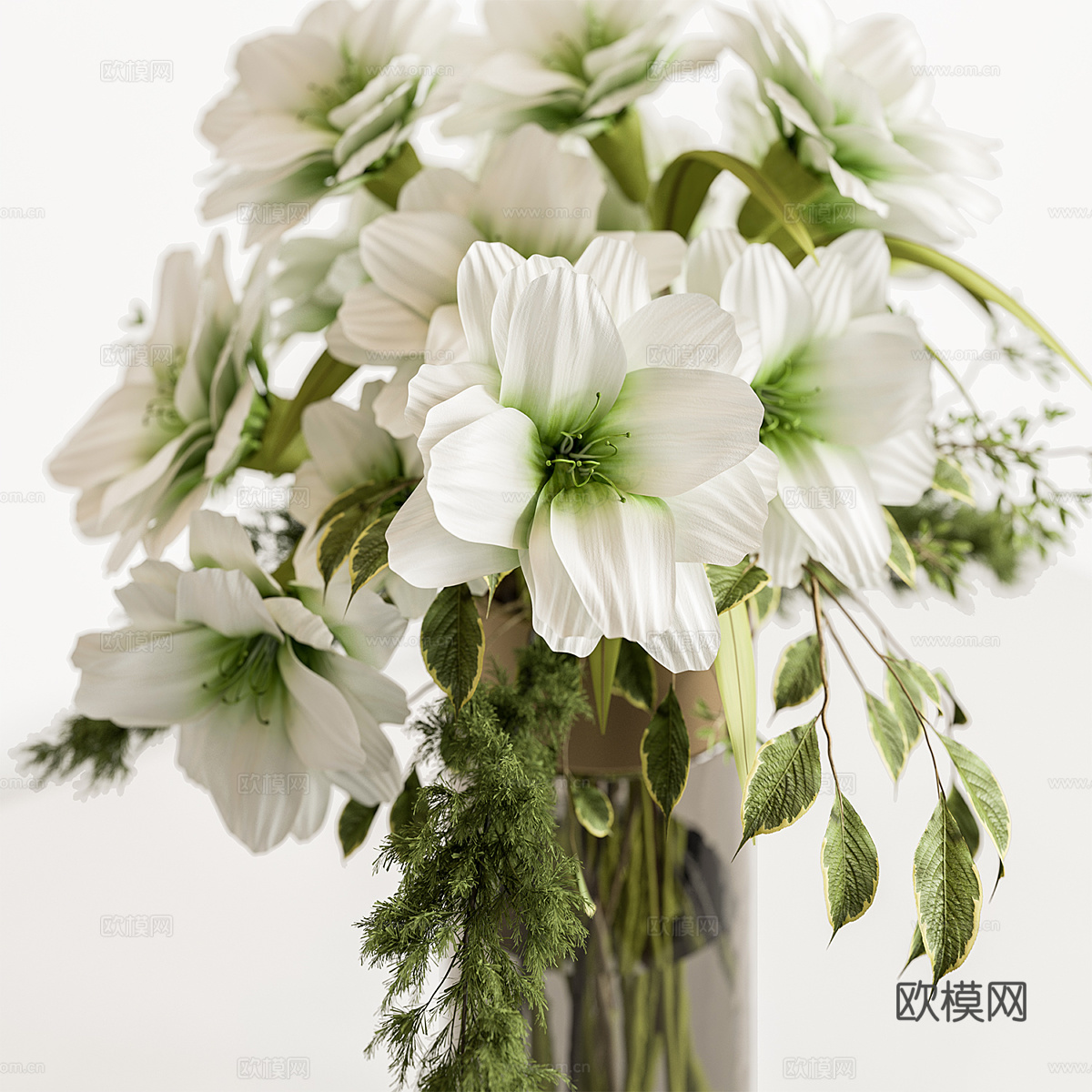 现代花瓶花艺3d模型