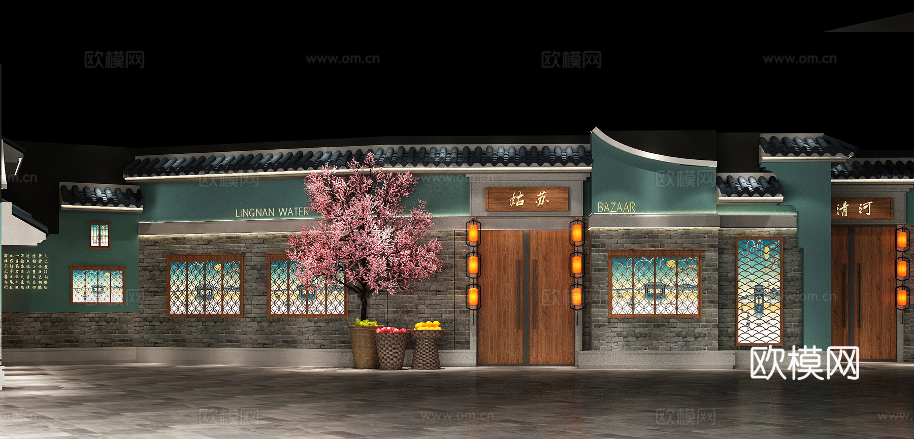 中餐厅美陈3d模型