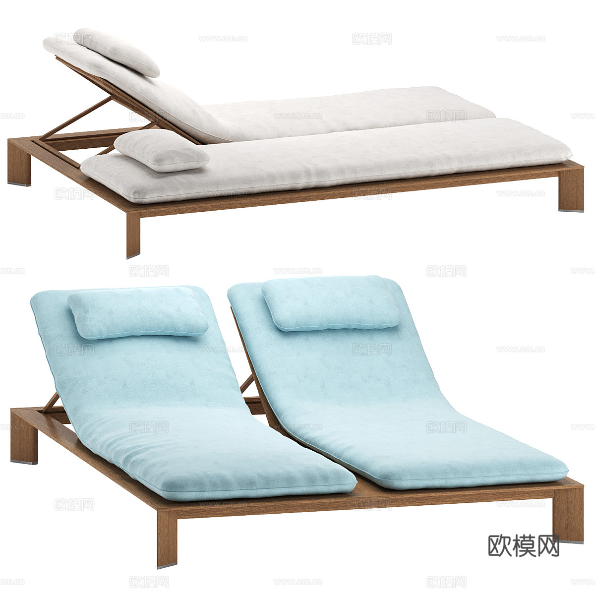 新中式 DECKER 躺椅3d模型