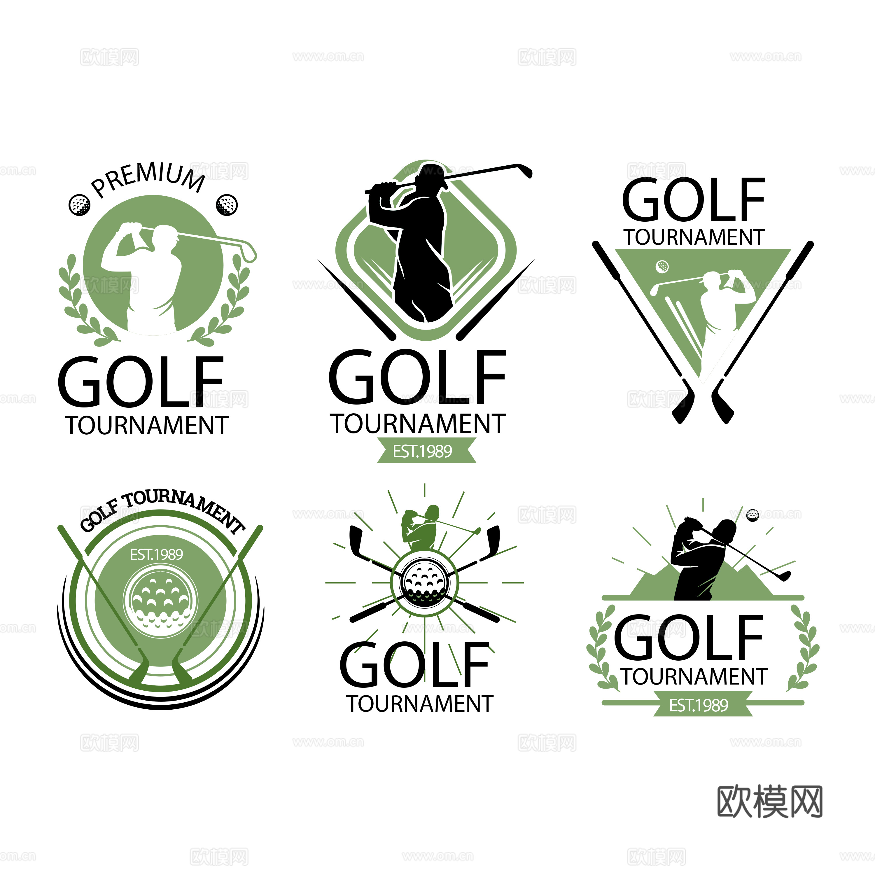 免抠高尔夫场图标 商标 高尔夫俱乐部图标 标识 LOGO 打