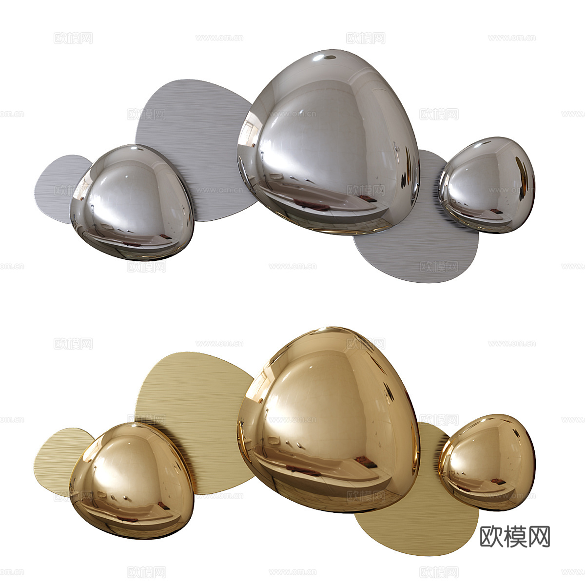 现代轻奢金属墙饰挂件3d模型