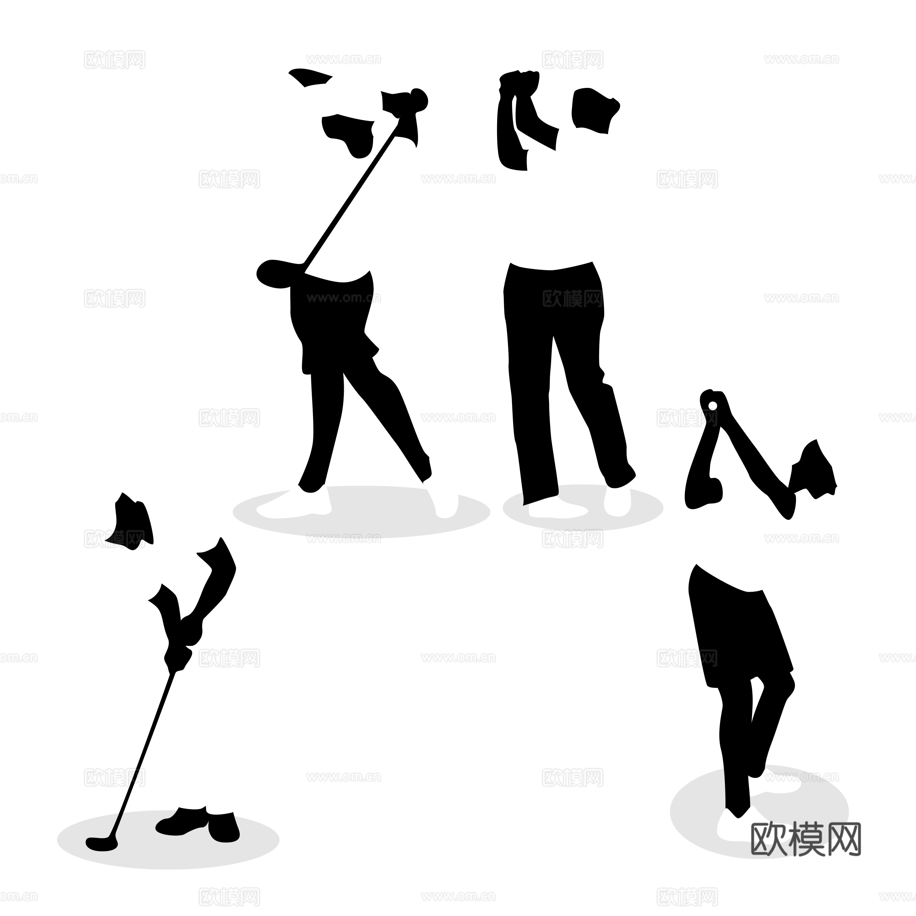 免抠高尔夫场图标 商标 高尔夫俱乐部图标 标识 LOGO 打