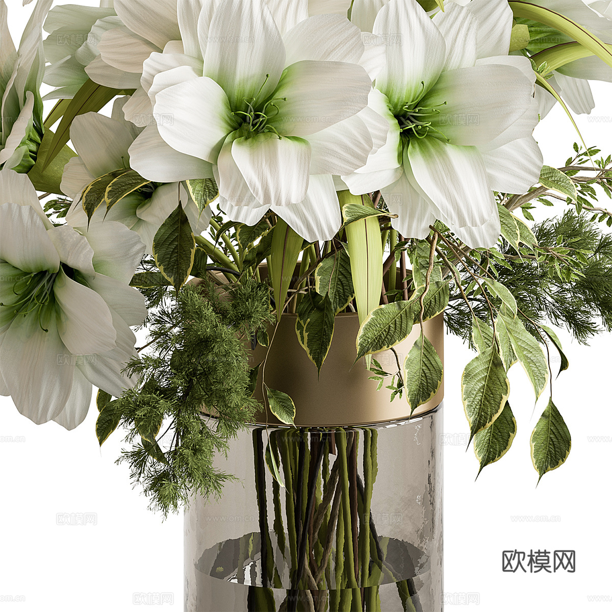 现代花瓶花艺3d模型