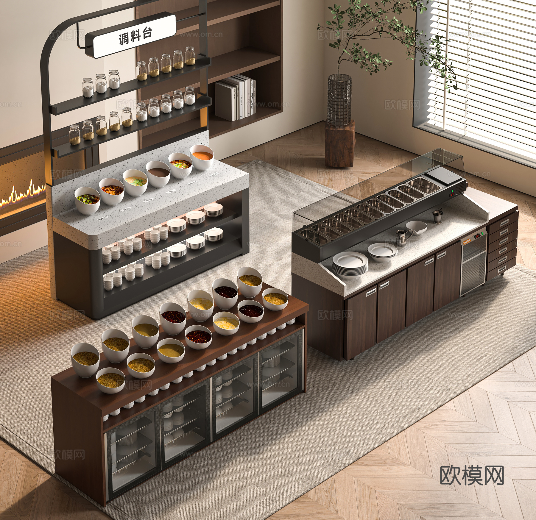 现代调料台3d模型