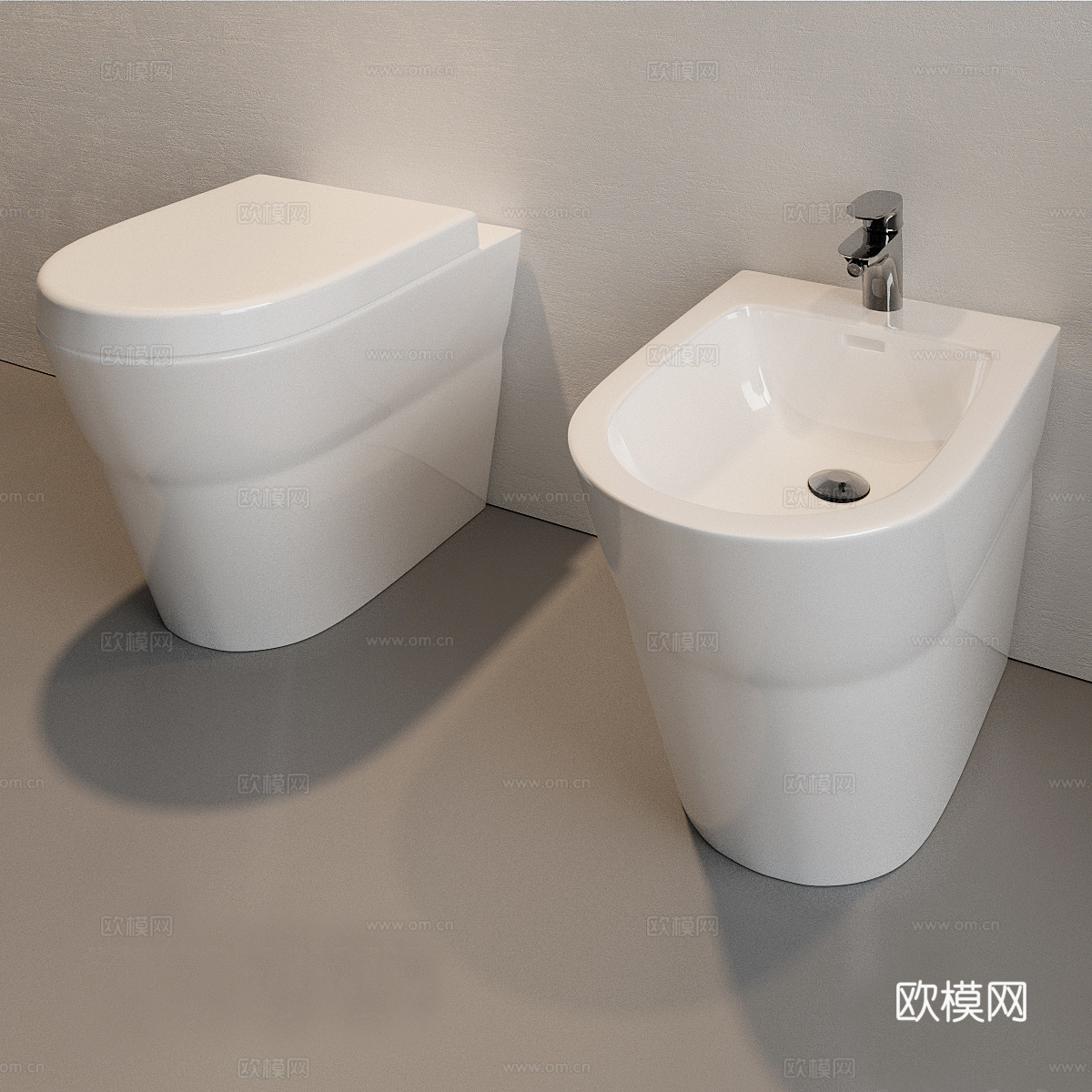 马桶和坐浴盆3d模型
