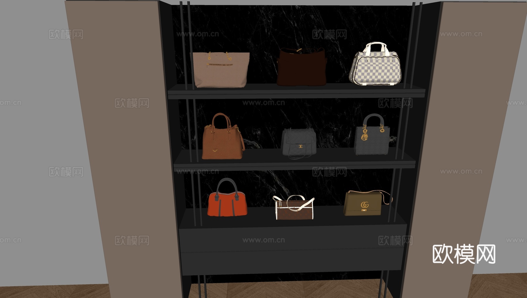 女士包包手提包 箱包单肩包挎包su模型