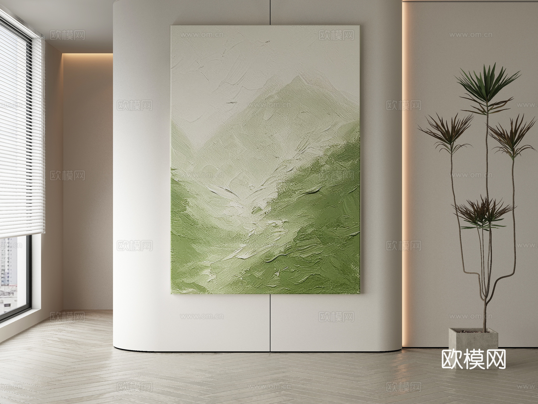 现代侘寂挂画3d模型