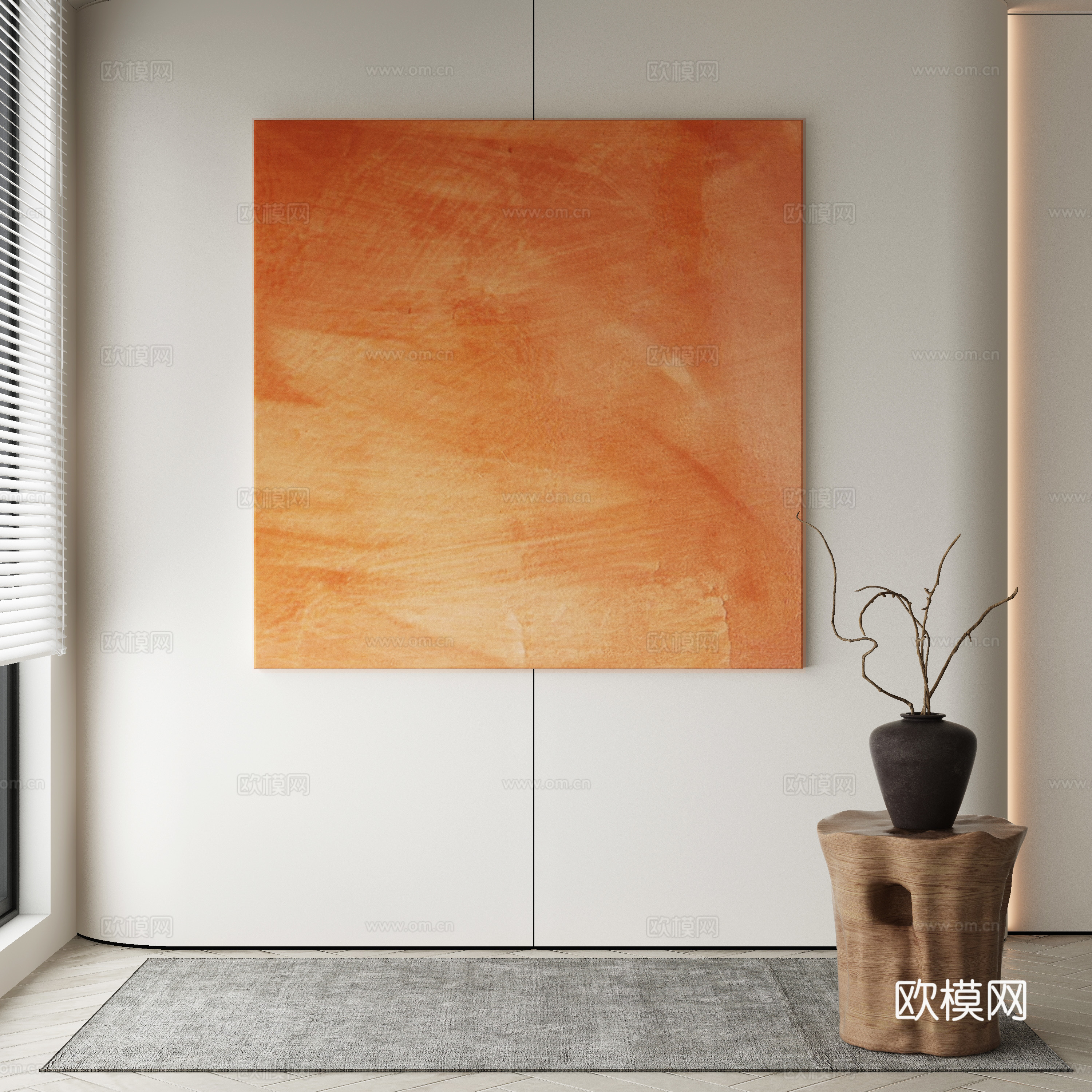 现代侘寂挂画3d模型