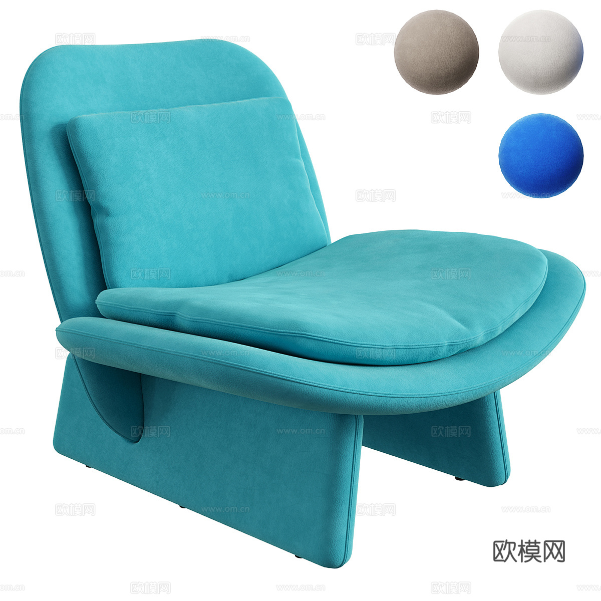 现代意式 Baxter ELLI 休闲椅3d模型