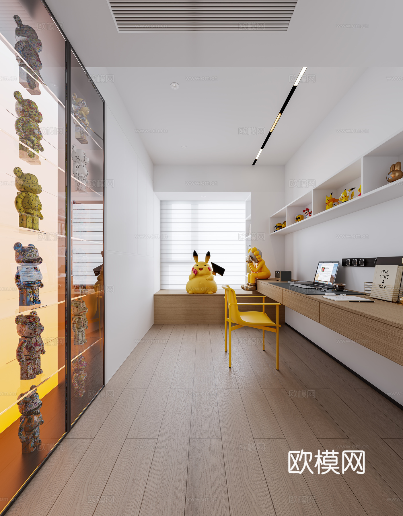 现代极简书房3d模型