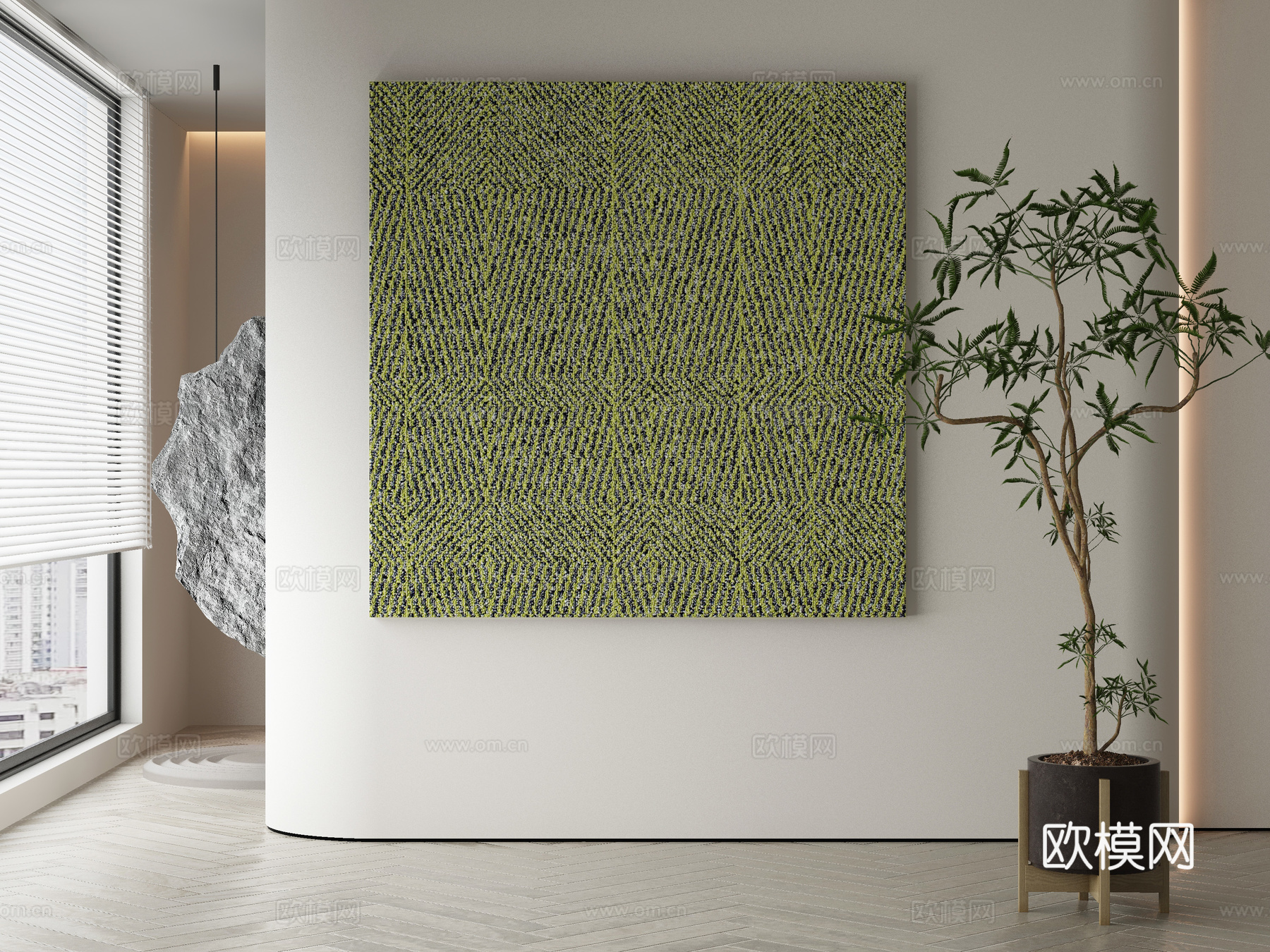 现代侘寂挂画3d模型