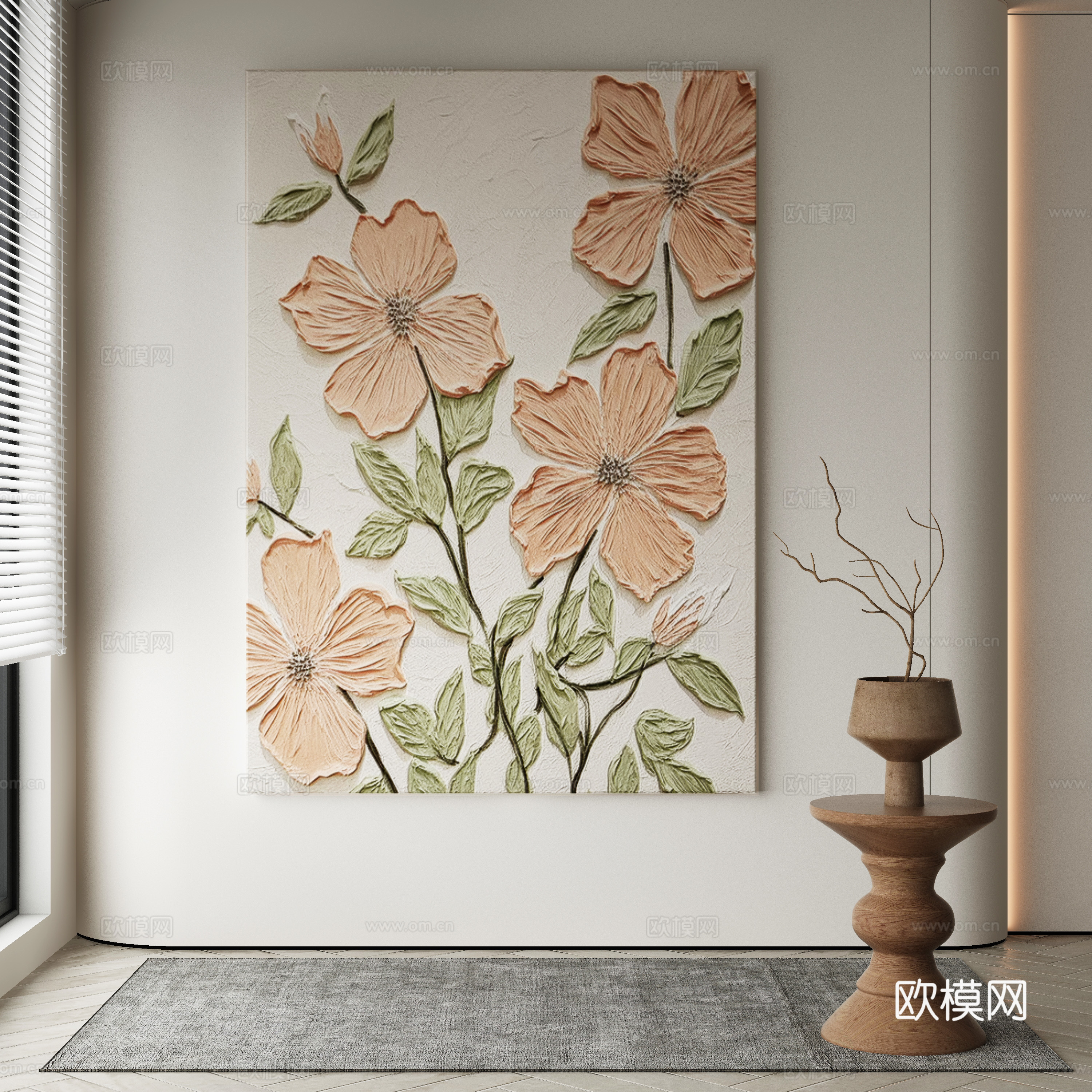 现代侘寂挂画3d模型