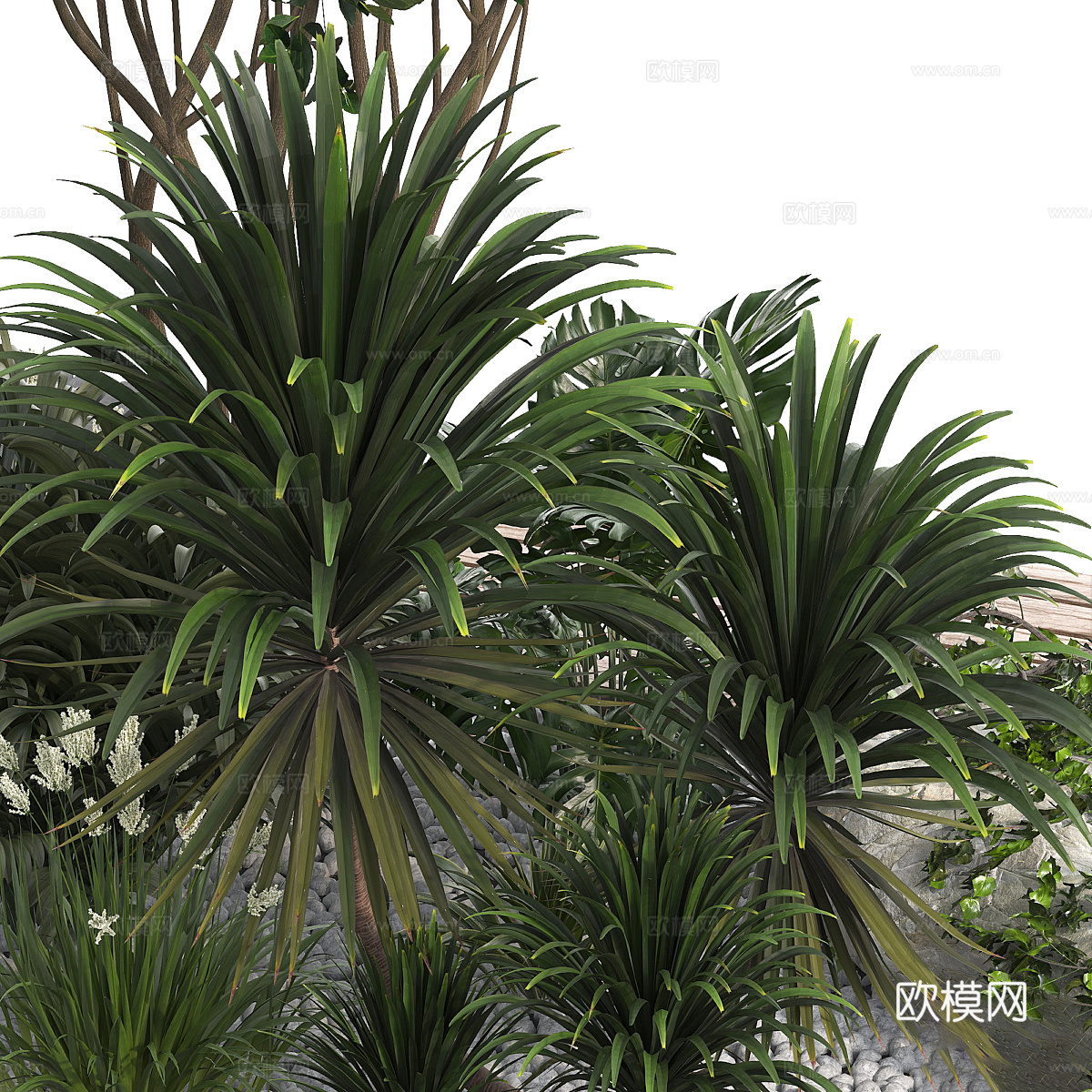 公园景观 公园长凳3d模型