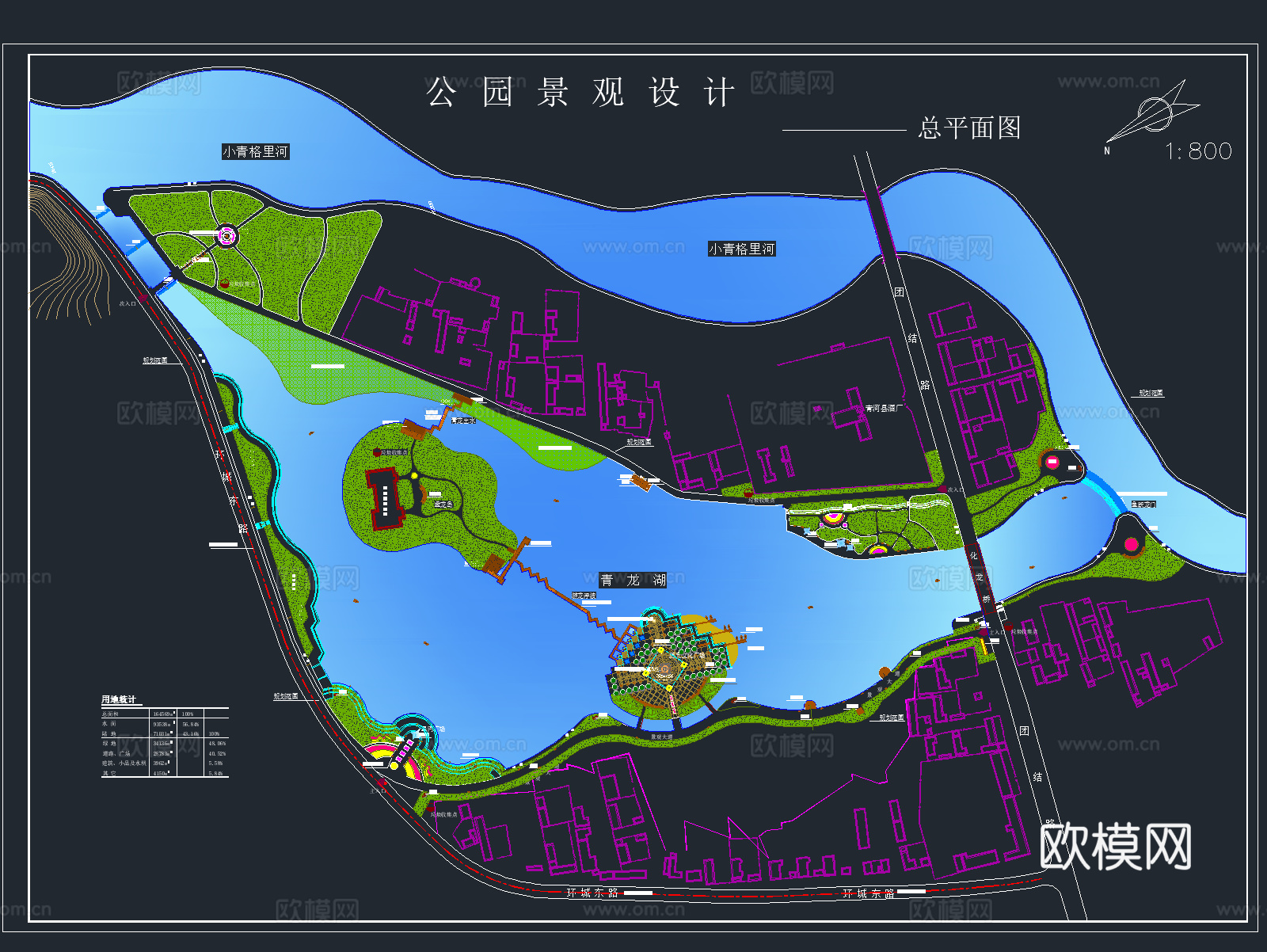 34套滨水湿地河道公园景观设计CAD图纸cad施工图