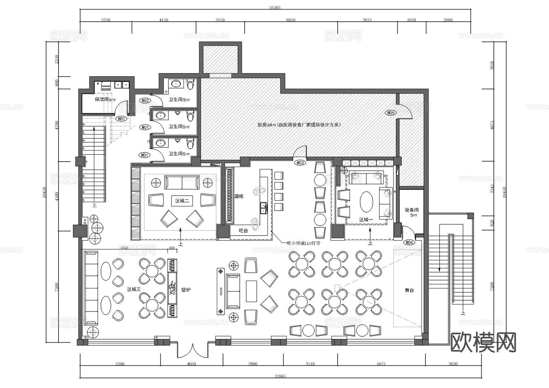 工业风复古loft咖啡厅CAD施工图cad施工图