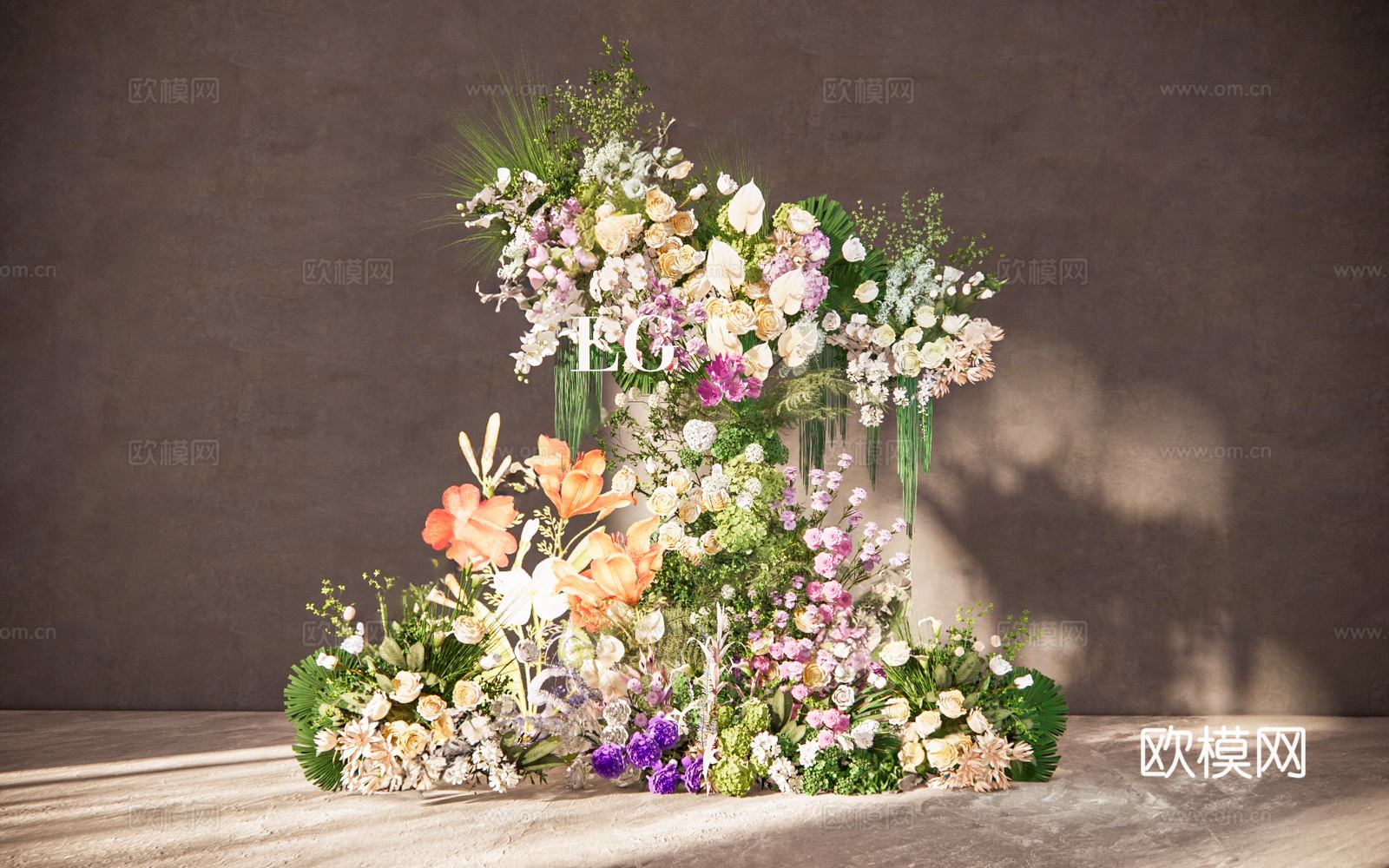 花艺美陈 婚礼美陈 橱窗美陈 花艺3d模型