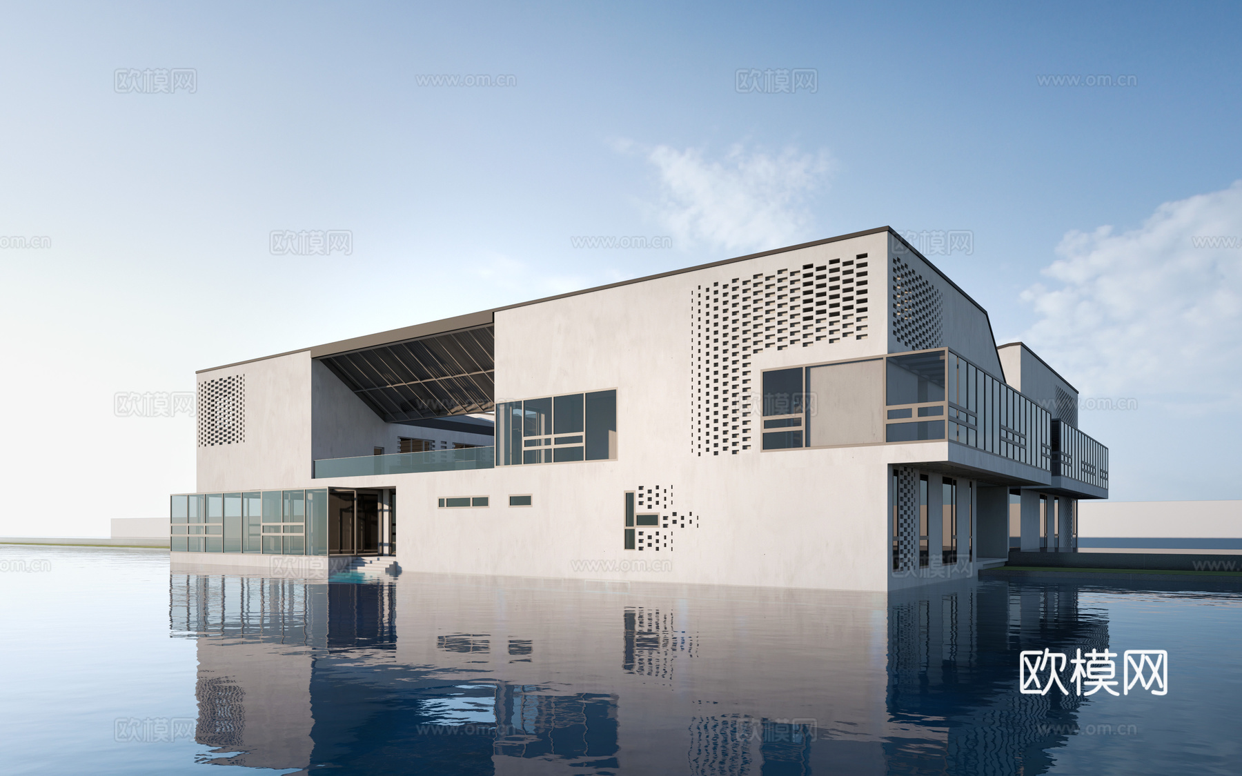 现代美术馆建筑 图书馆建筑 艺术建筑 展览建筑su模型