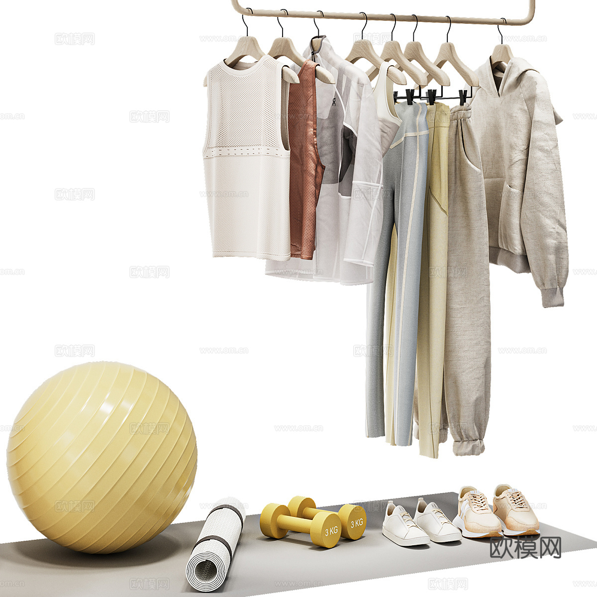 女装店人物模特 衣架 服饰鞋帽3d模型