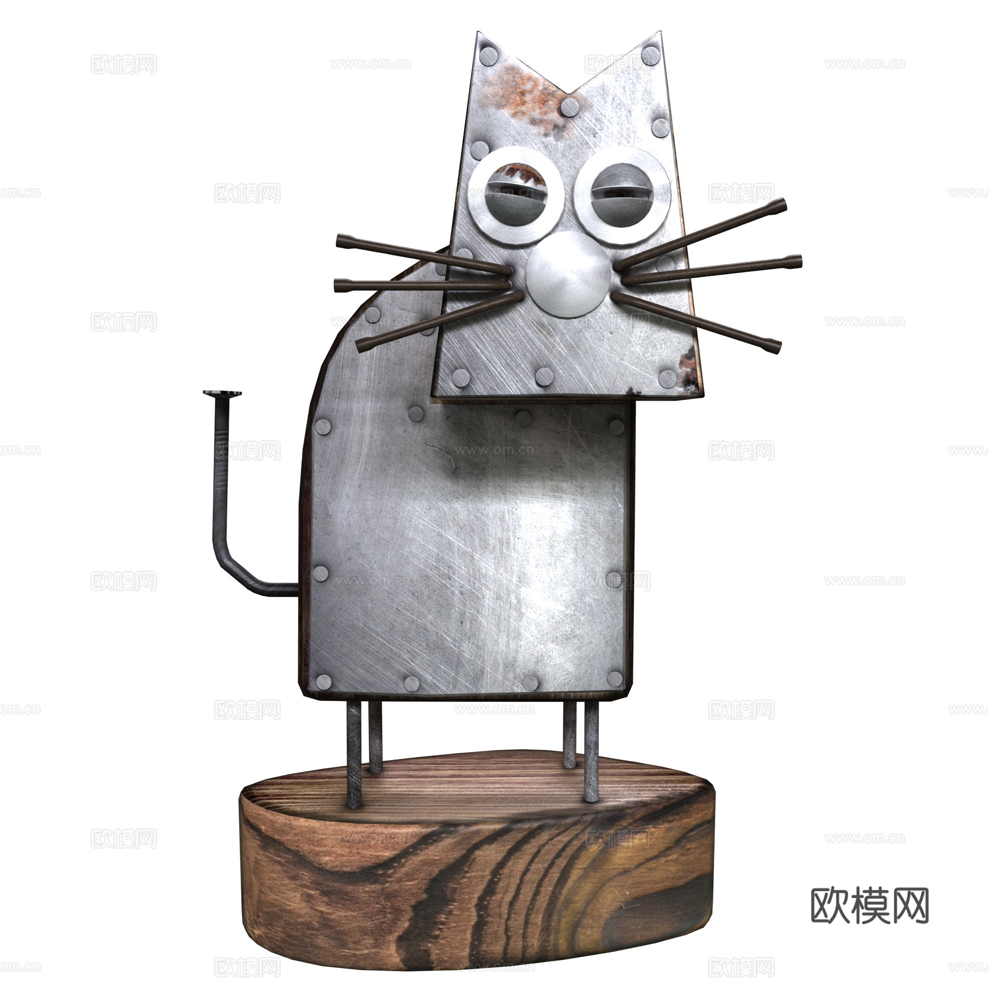 现代工业风艺术雕塑摆件3d模型