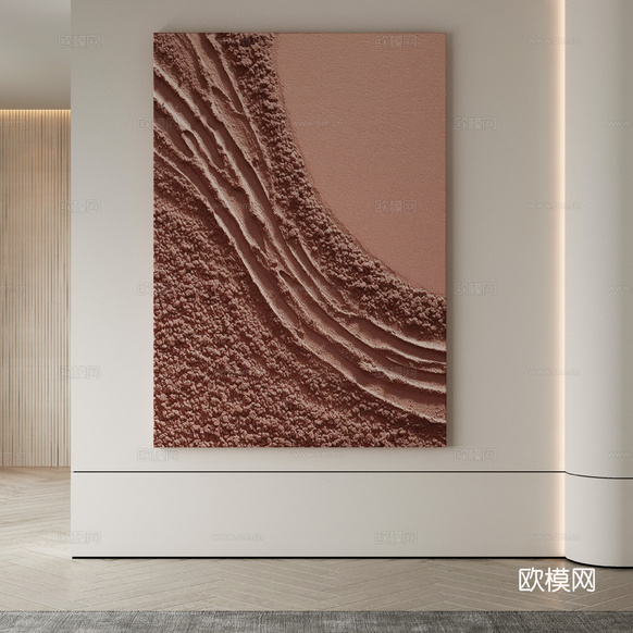 现代侘寂挂画3d模型下载