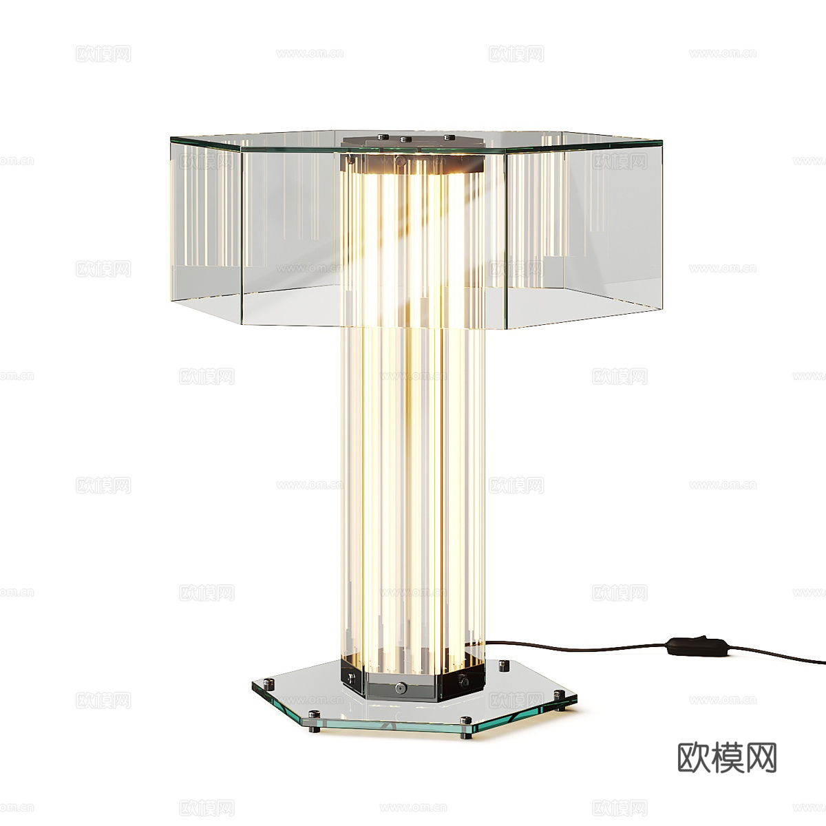 现代极简玻璃台灯3d模型