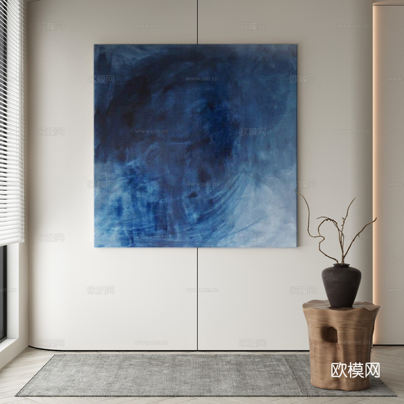 现代侘寂挂画3d模型下载
