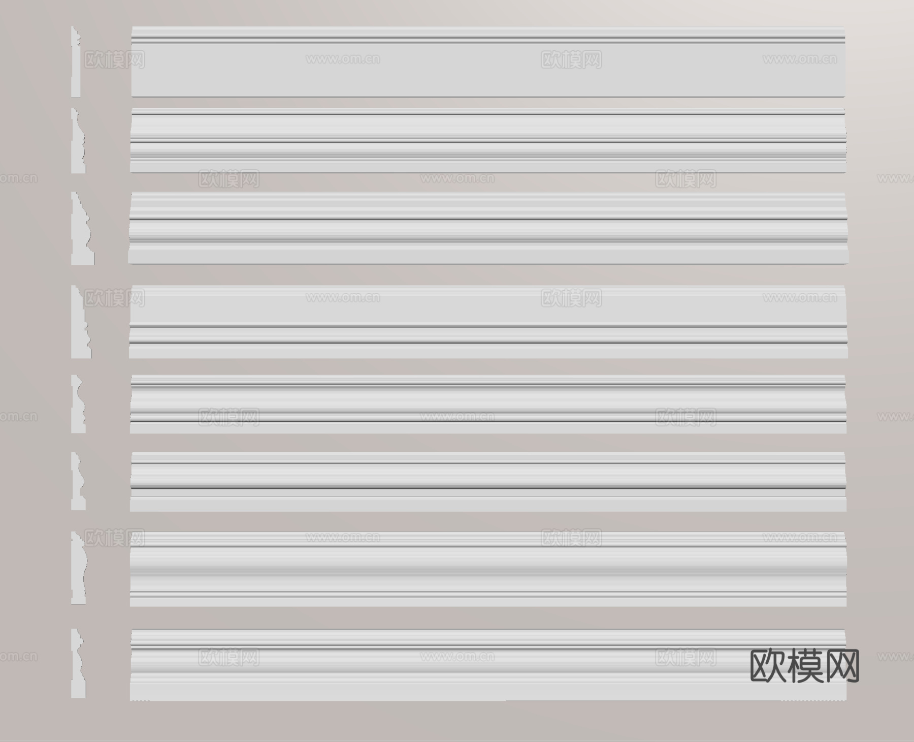 踢脚线 腰线 线条su模型