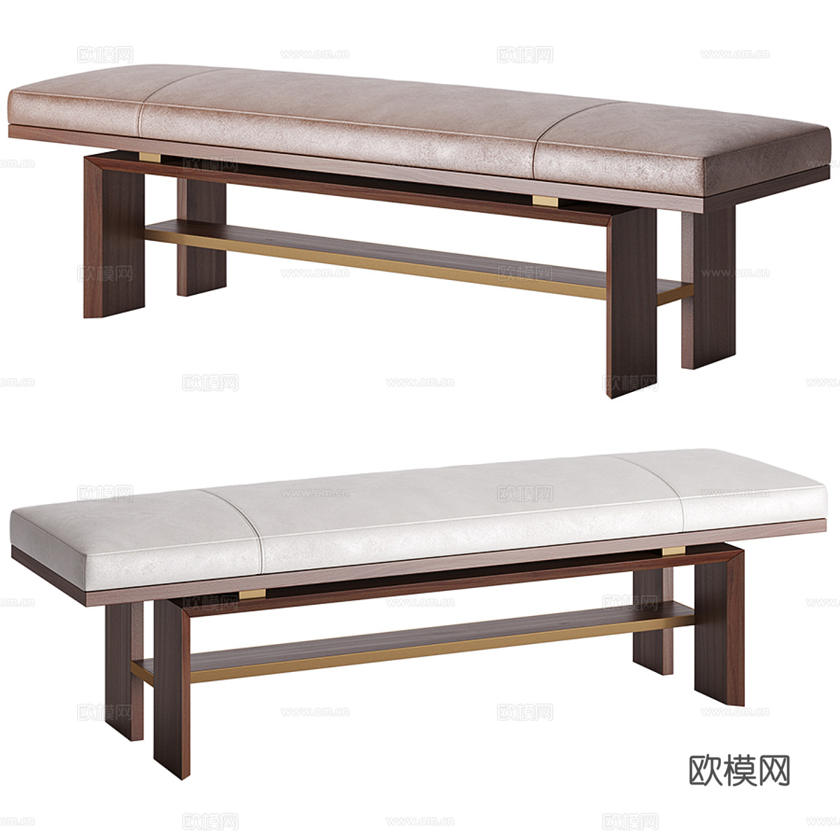 新中式长凳 条凳 床尾凳3d模型