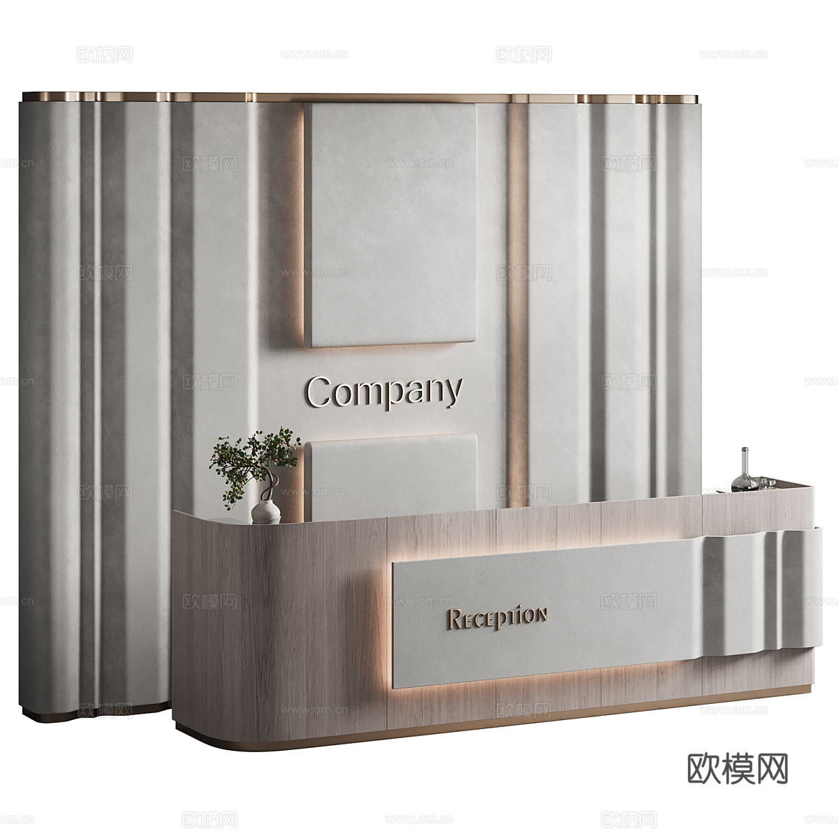 现代轻奢前台3d模型