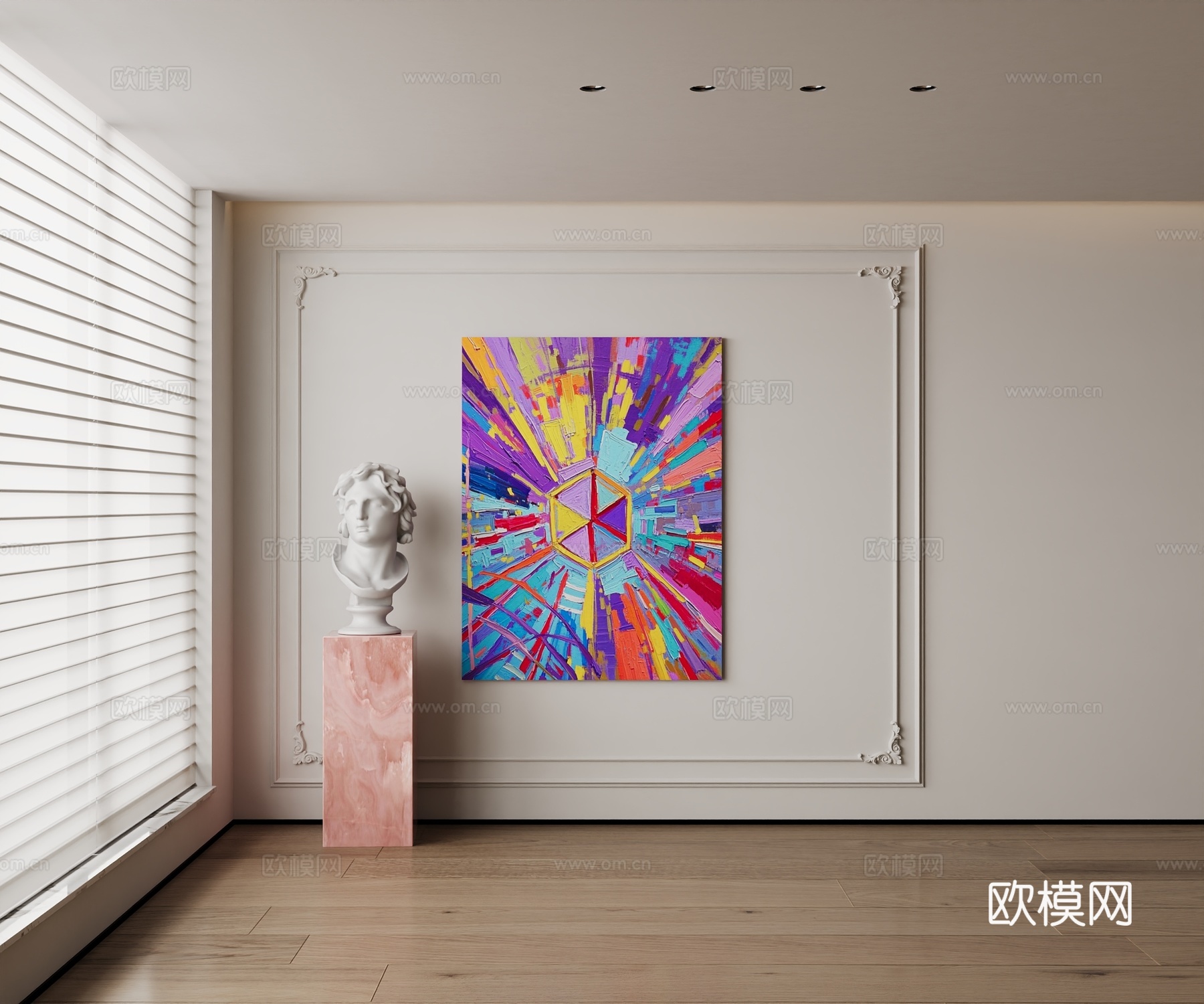 现代风格艺术装饰挂画抽象画艺术画挂画油画3d模型