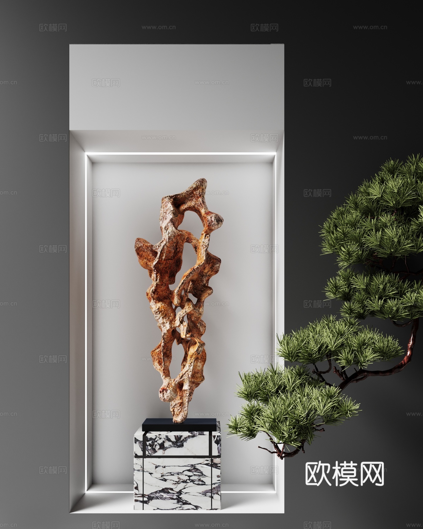 现代雕塑装置 工艺品落地摆件su模型