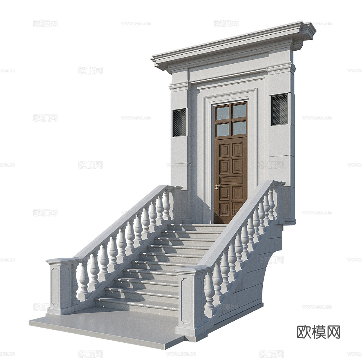 新中式入户楼梯3d模型