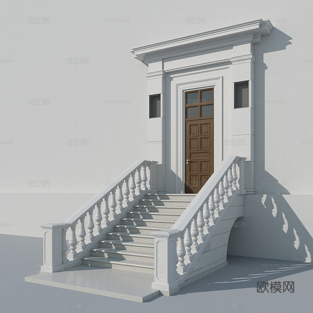 新中式入户楼梯3d模型
