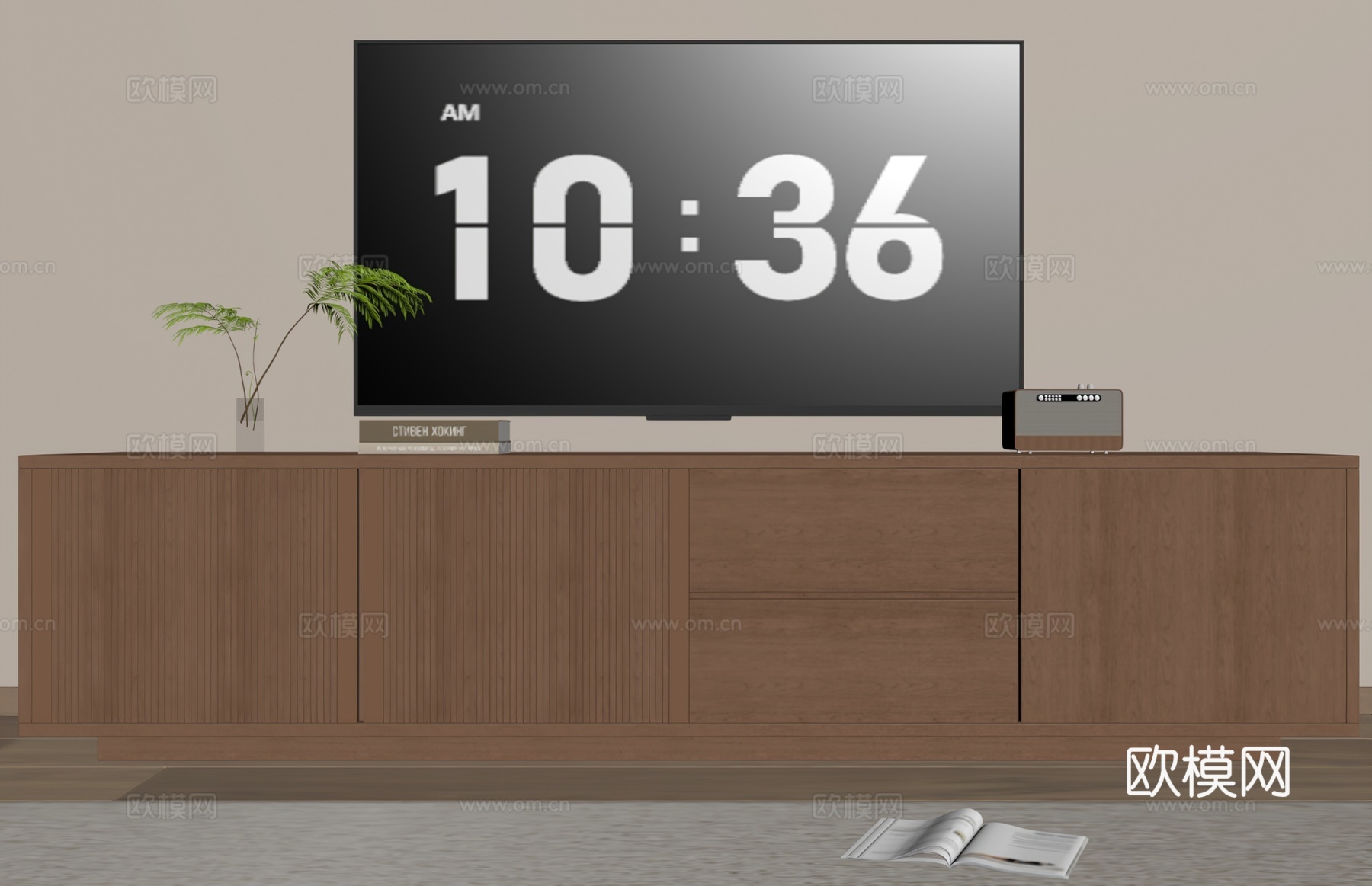 现代电视柜su模型