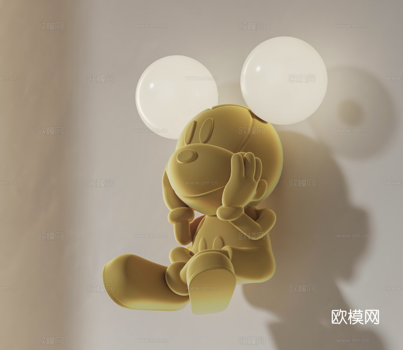米奇卡通壁灯 儿童房壁灯 卡通造型壁灯3d模型