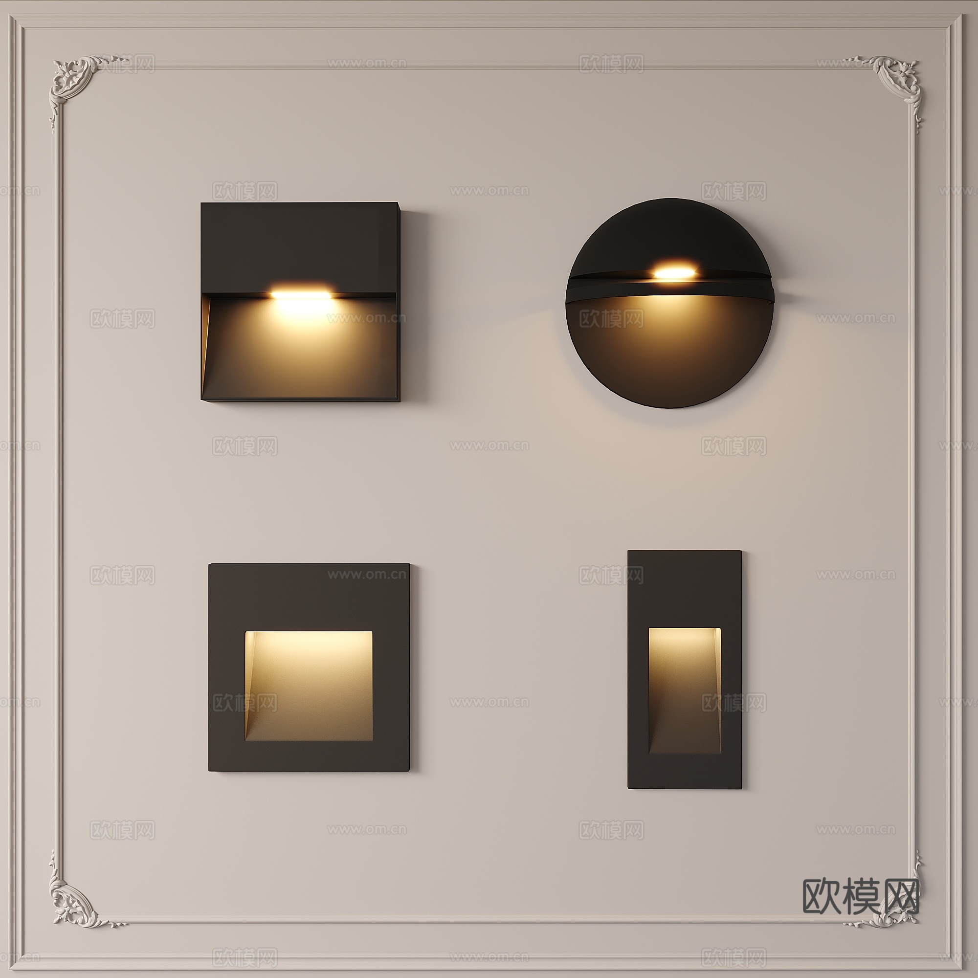 现代感应灯楼梯灯小夜灯3d模型