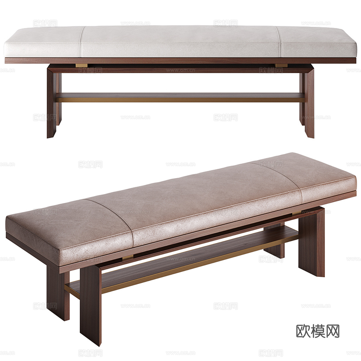 新中式长凳 条凳 床尾凳3d模型