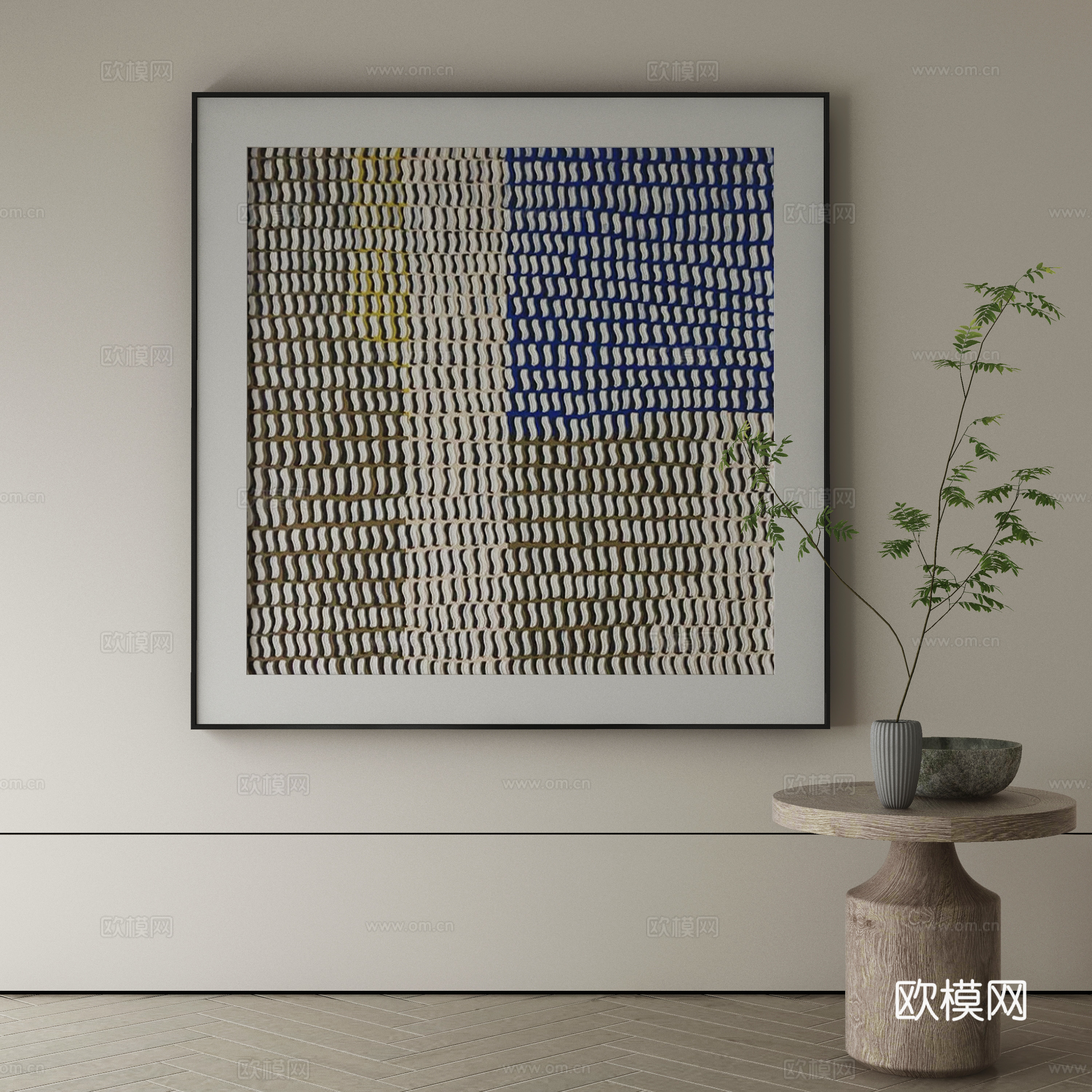 现代侘寂挂画3d模型