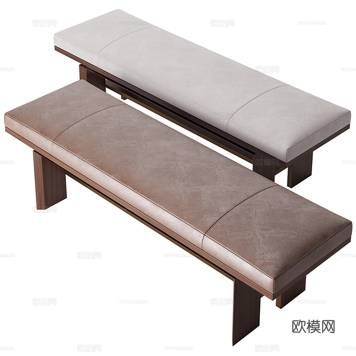 新中式长凳 条凳 床尾凳3d模型
