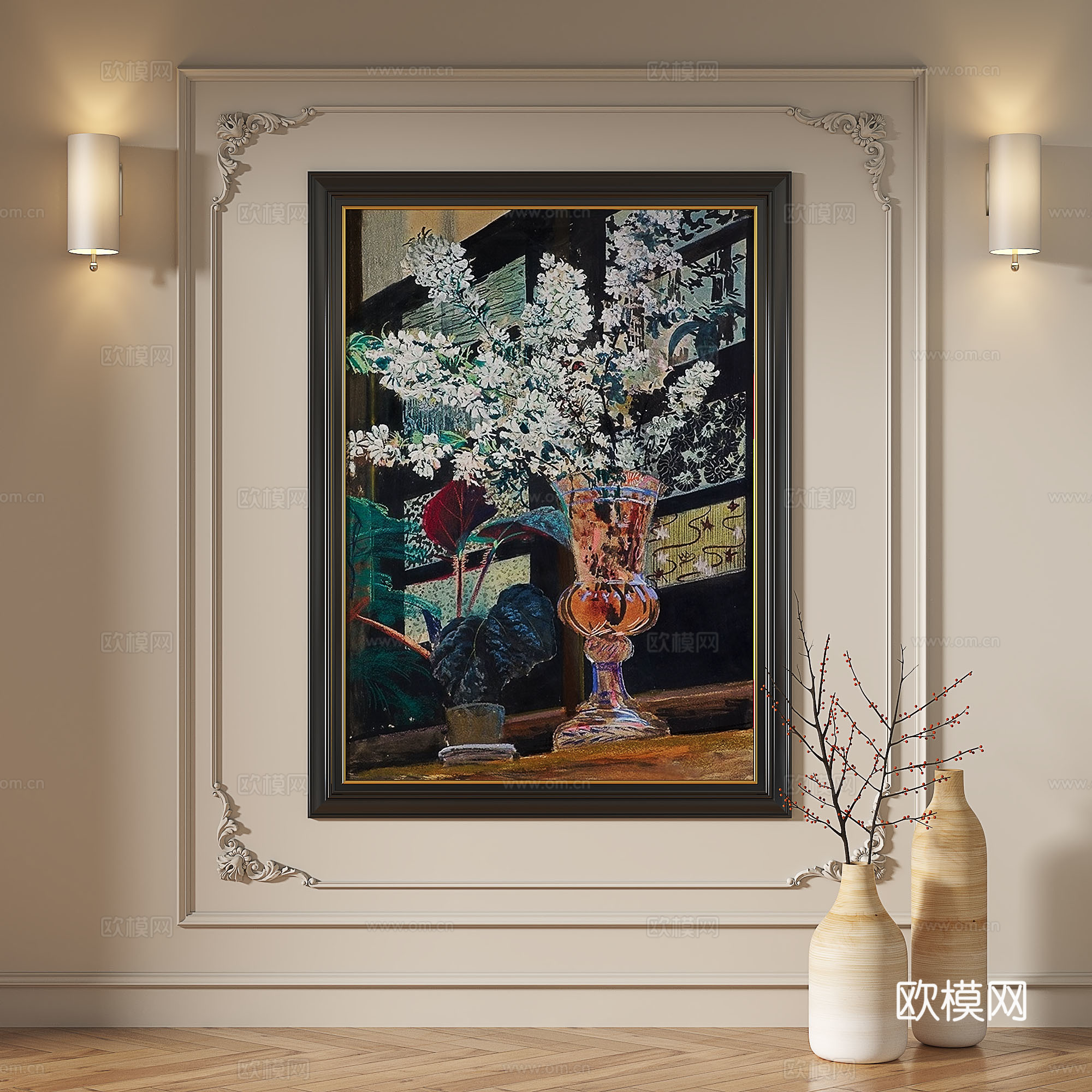 法式,复古,油画,现代,轻奢,抽象,装饰画3d模型