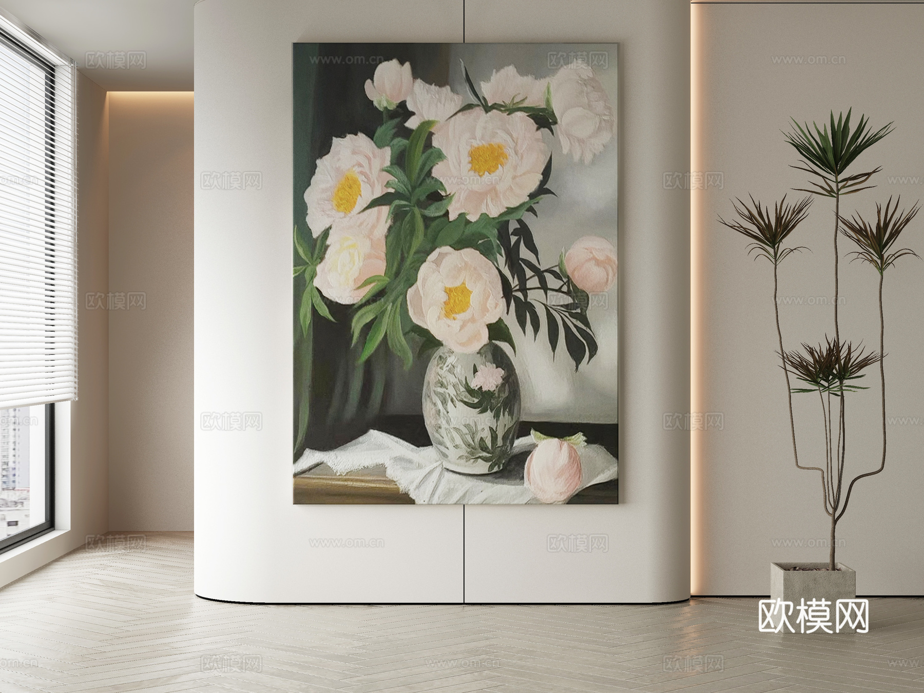 现代侘寂挂画3d模型