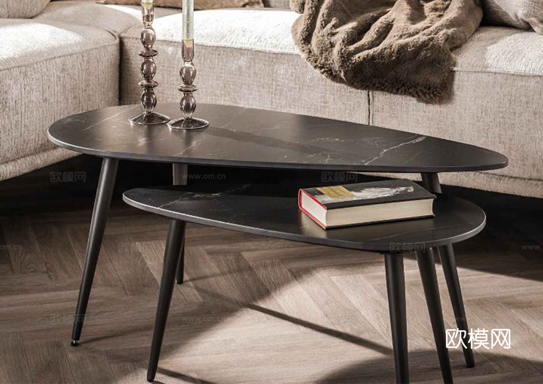 现代北欧家居茶几组合su模型