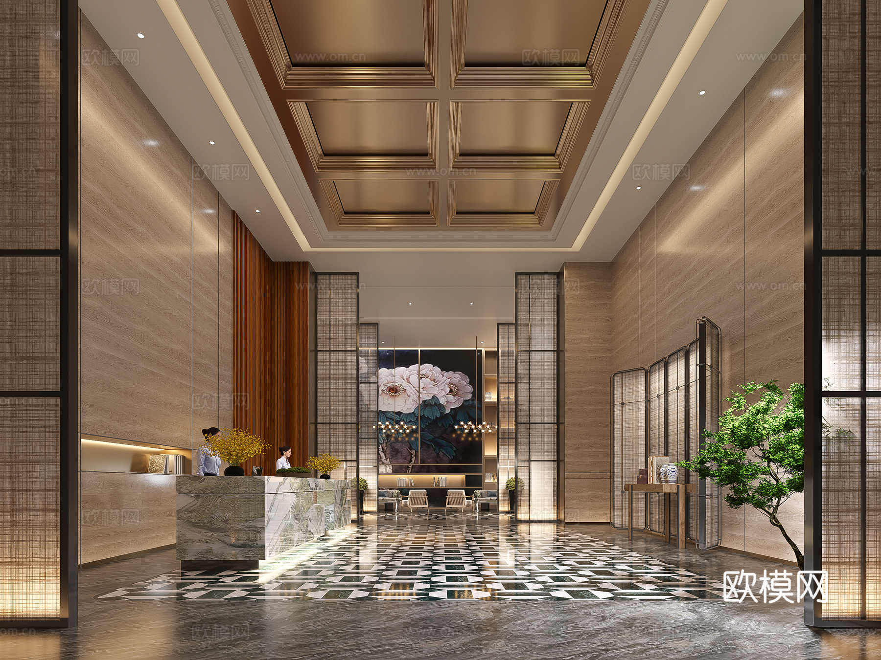酒店前厅3d模型