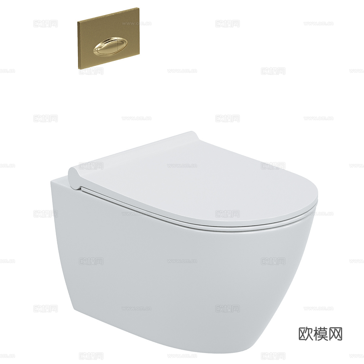 现代轻奢极简壁挂式马桶3d模型