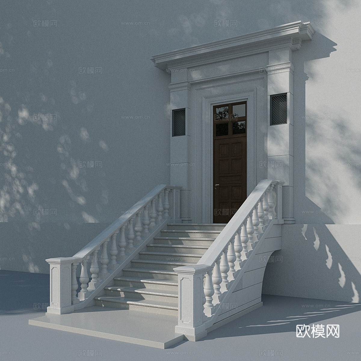 新中式入户楼梯3d模型
