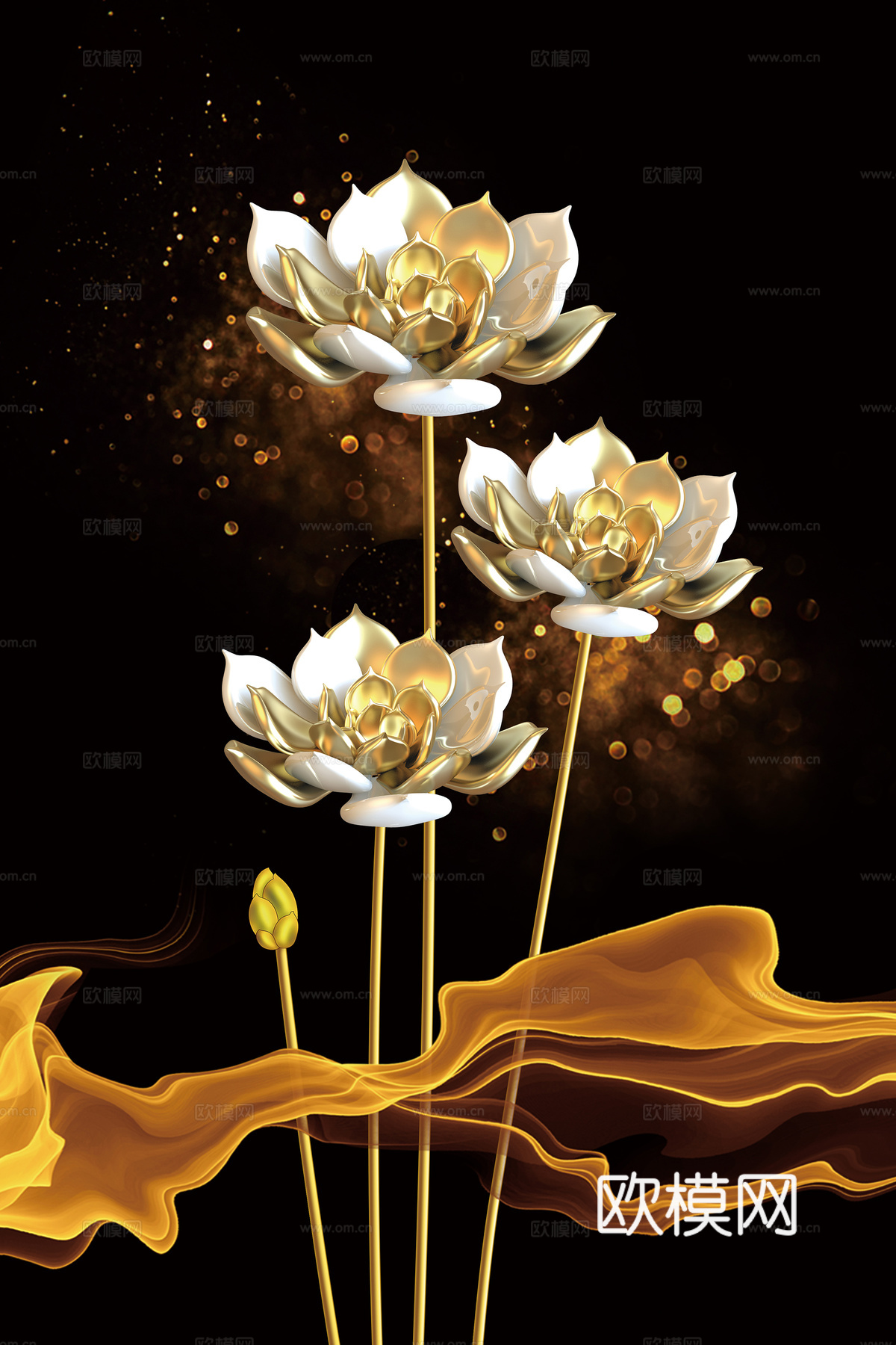 新中式艺术装饰画挂画高清下载（渲染图2）